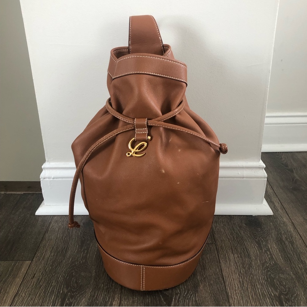 Loewe vintage Anton leather shoulder bag / backpack